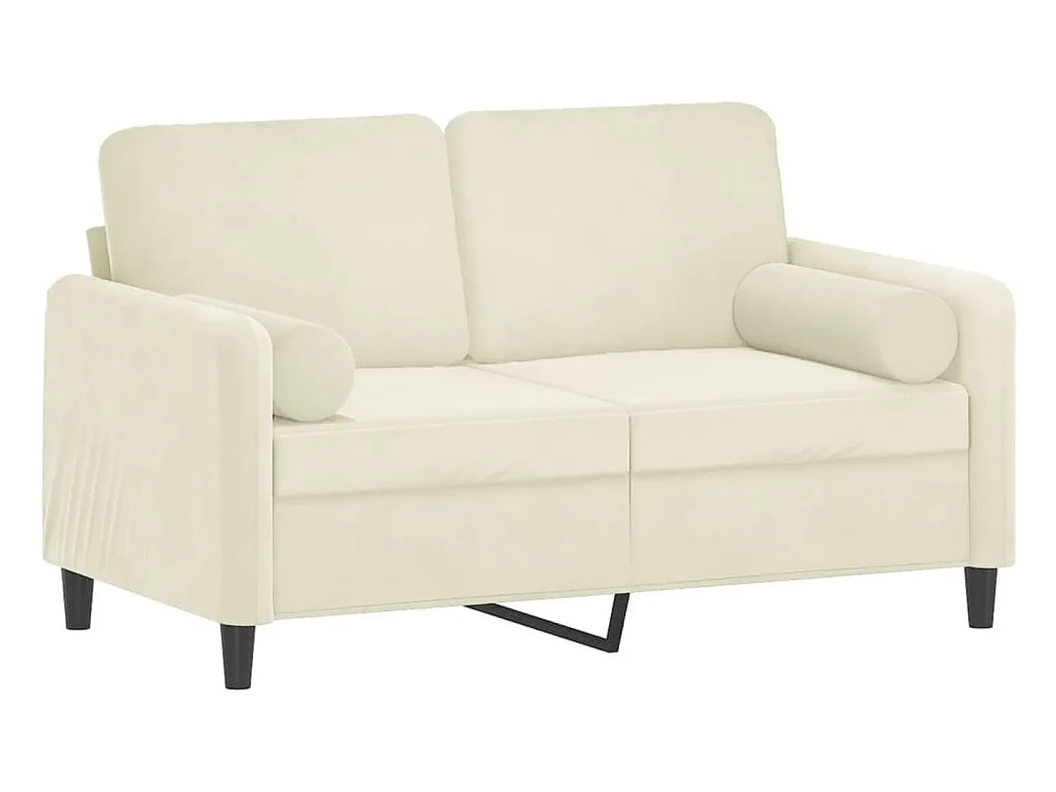 Sofá| Sofá 2 lugares c/ almofadas decorativas 120 cm veludo PT222934 Creme