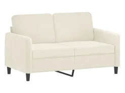 Sofá| Sofá 2 lugares c/ almofadas decorativas 120 cm veludo PT222934 Creme