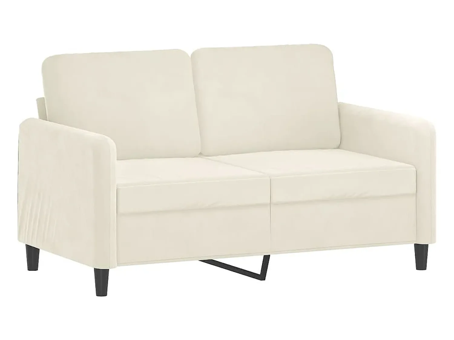 Sofá| Sofá 2 lugares c/ almofadas decorativas 120 cm veludo PT222934 Creme