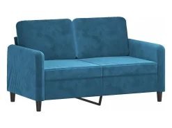 Sofá* Sofá 2 lugares c/ almofadas decorativas 120 cm veludo PT983167 Azul