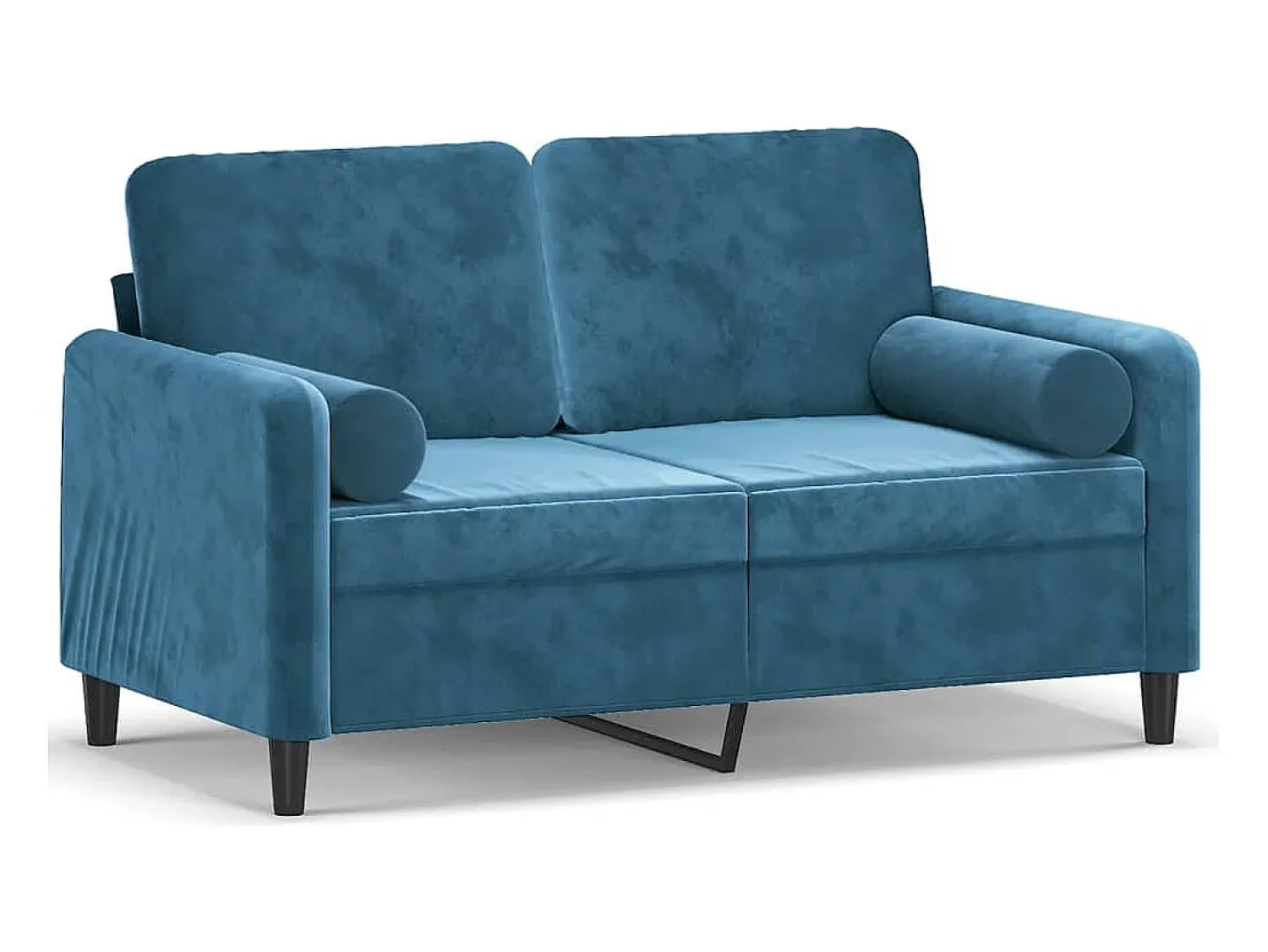 Sofá* Sofá 2 lugares c/ almofadas decorativas 120 cm veludo PT983167 Azul