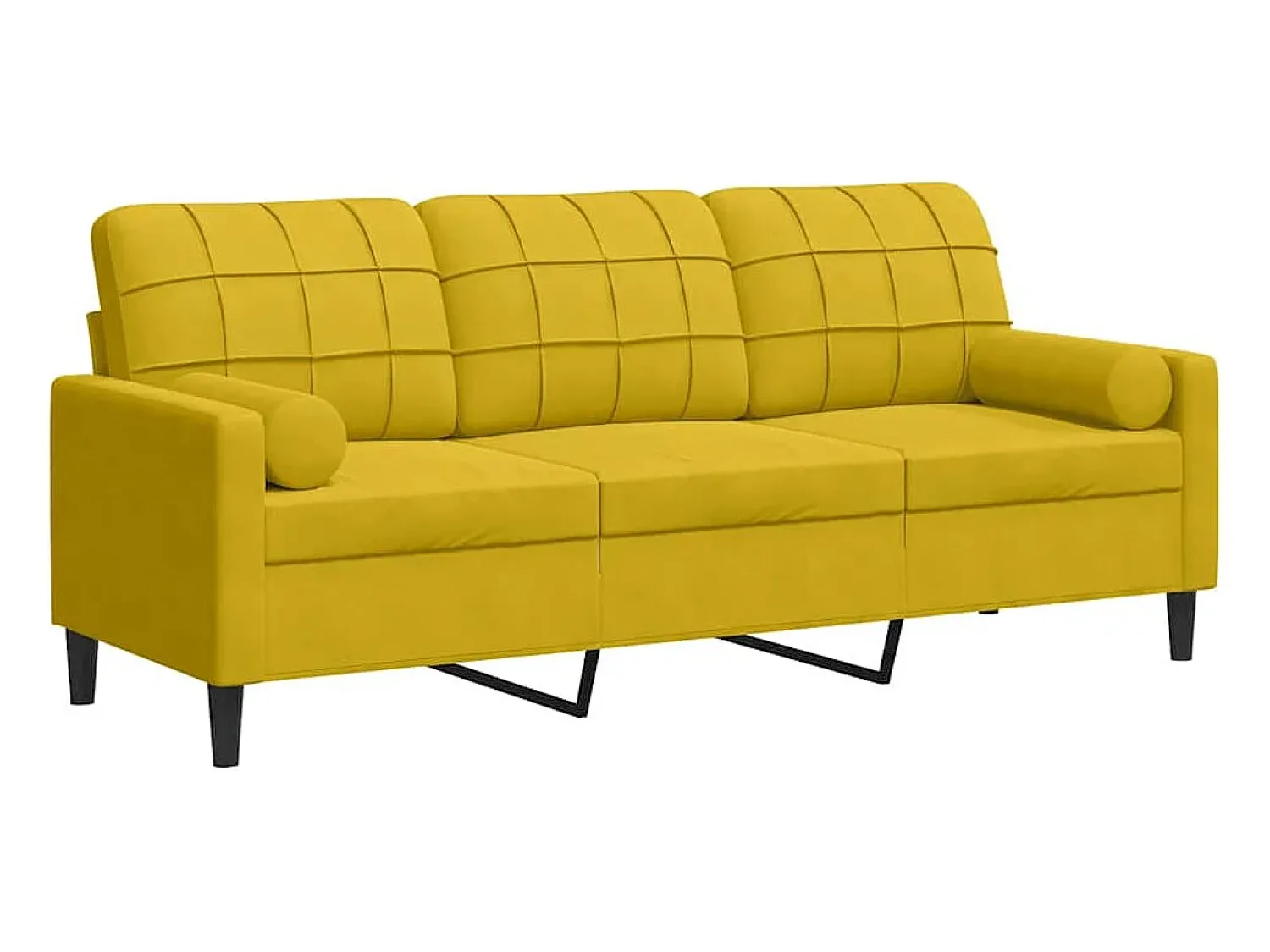 vidaxl Sofá 3 lugares c/ almofadas decorativas 180 cm veludo^ Sofá