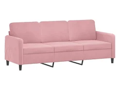 Sofá* Sofá 3 lugares c/ almofadas decorativas 180 cm veludo PT550132 Rosa