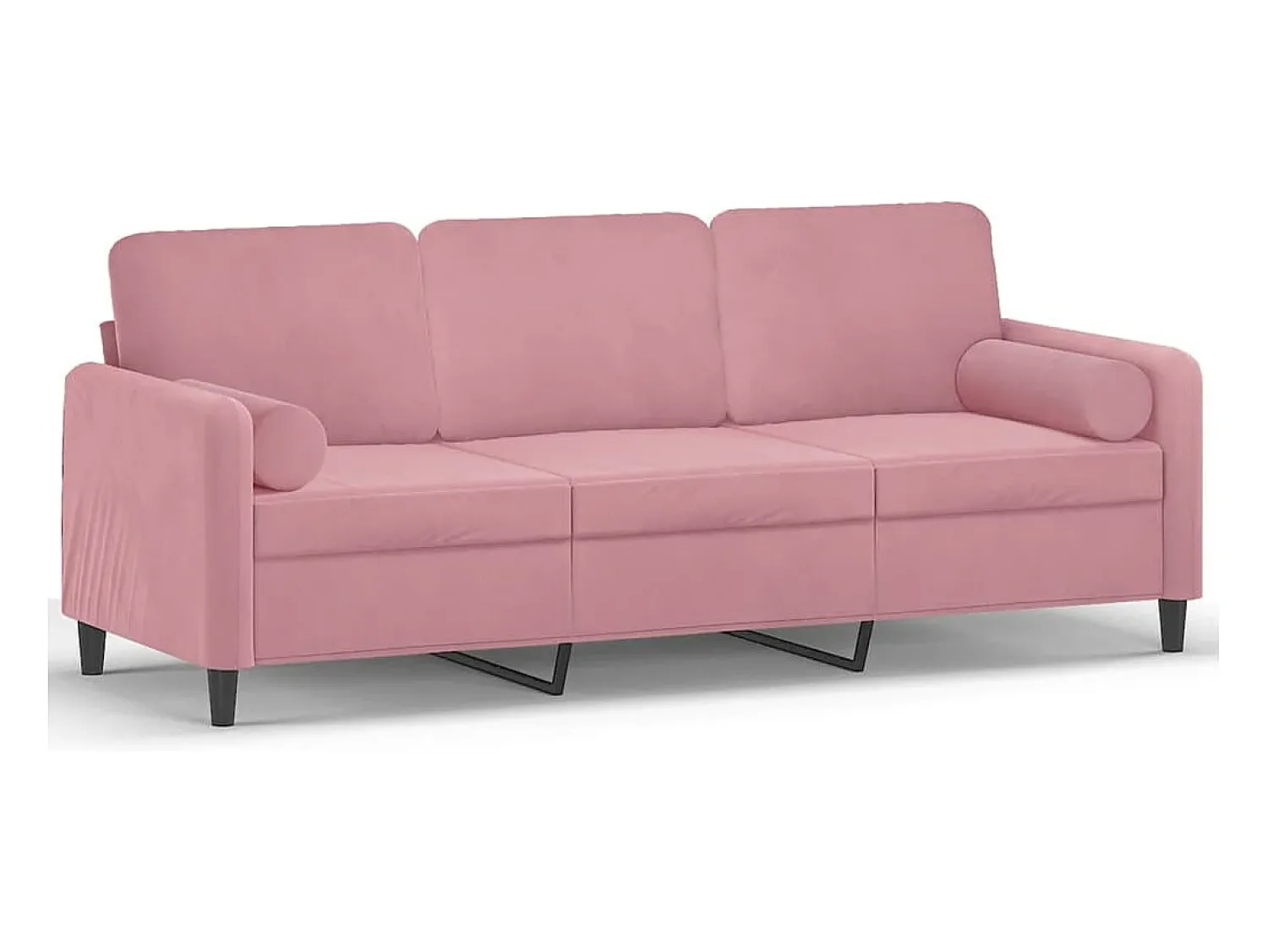 Sofá* Sofá 3 lugares c/ almofadas decorativas 180 cm veludo PT550132 Rosa