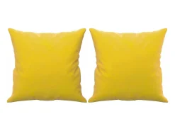 Sofá| Sofá 2 lugares c/ almofadas decorativas 140 cm veludo PT847543 Amarelo
