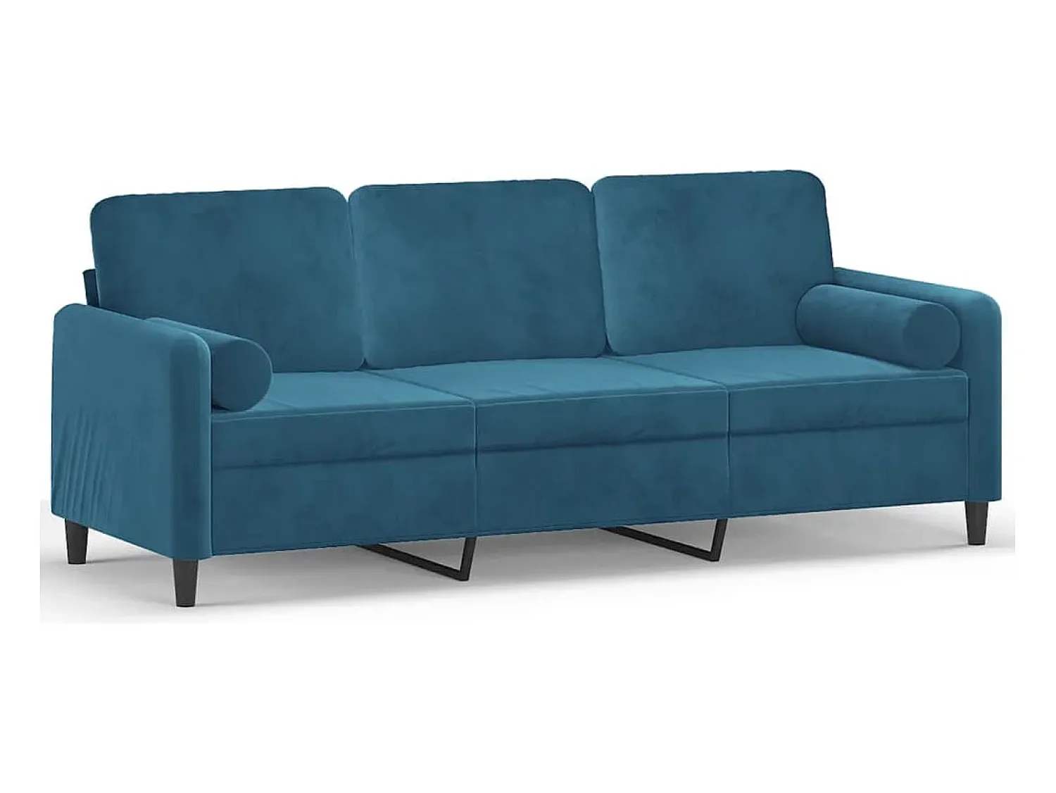 Sofá| Sofá 3 lugares c/ almofadas decorativas 180 cm veludo PT318481 Azul