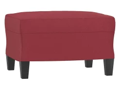 Sofá 3 lugares c/ apoio pés 180 cm couro artif. tinto PT752979^ Sofá
