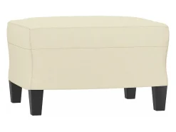 vidaxl Sofá 3 lugares c/ apoio pés 180 cm couro artificial cor^ Sofá