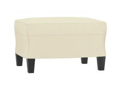 Sofá| Sofá 3 lugares c/ apoio pés 180 cm couro artificial cor PT374220 Creme