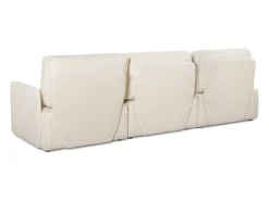 Clearance Sofá 2 lugares chaise longue estofado em bouclé e pinho Neve Branco