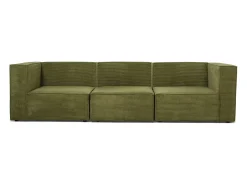 Sofá* Sofá 3 lugares chaise longue estofado em veludo cotelê Verde