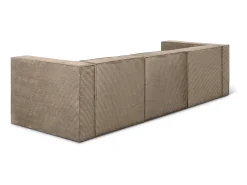 Sofá* Sofá 4 lugares chaise longue estofado em veludo cotelê cor pedra Bege