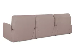 Sofá| Sofá 2 lugares chaise longue estofado em bouclé e pinho claro Rosa