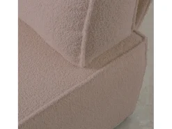 Sofá| Sofá 2 lugares chaise longue estofado em bouclé e pinho claro Rosa