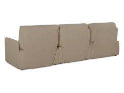 Sale Sofá 4 lugares chaise longue estofado em bouclé e pinho Pedra Bege