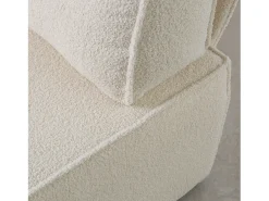 Sale Sofá 4 lugares chaise longue estofado em bouclé e pinho Neve Branco