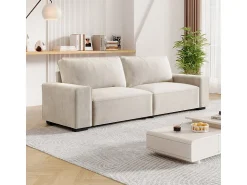 Sale DripeX Sofá 3 lugares chenille - com braços largos - 220 x 83 x 88 cm Bege