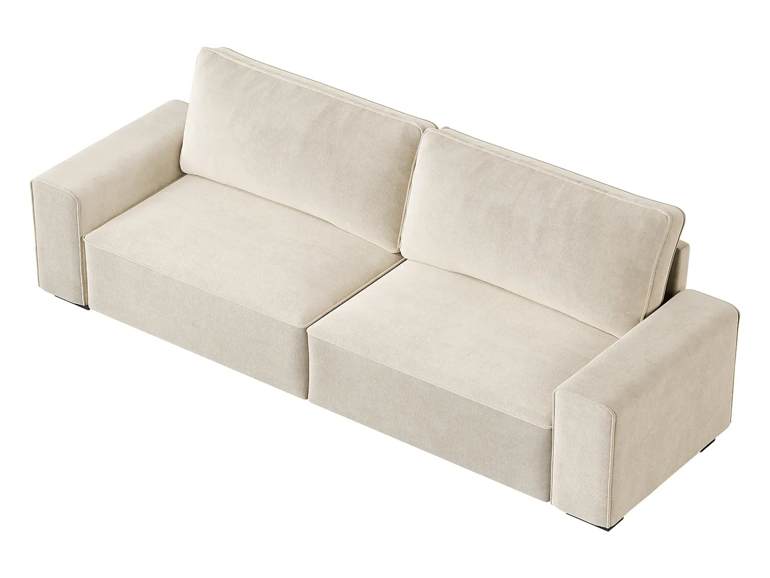 Sale DripeX Sofá 3 lugares chenille - com braços largos - 220 x 83 x 88 cm Bege