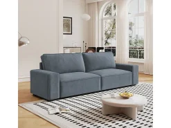 Sofá|DripeX Sofá 3 lugares chenille cinza - com braços largos - 220 x 83 x 88 cm Cinzento