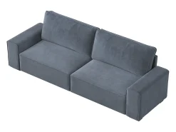 Sofá|DripeX Sofá 3 lugares chenille cinza - com braços largos - 220 x 83 x 88 cm Cinzento