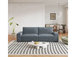 Sofá|DripeX Sofá 3 lugares chenille cinza - com braços largos - 220 x 83 x 88 cm Cinzento
