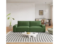 Sofá*DripeX Sofá 3 lugares chenille - com braços largos - 220 x 83 x 88 cm Verde