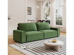Sofá*DripeX Sofá 3 lugares chenille - com braços largos - 220 x 83 x 88 cm Verde