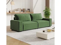 Sofá*DripeX Sofá 3 lugares chenille - com braços largos - 220 x 83 x 88 cm Verde