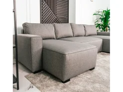 Sofá| Sofá 5 lugares - chaise avec cama panorâmica (317 x 157 x 91 cm) - JORDAN Cinzento