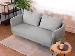 Sofá 3 lugares Cinzento Escuro - tecido poliéster (187 x 62 x 93 cm) - MELANIE^ Sofá