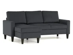 Sofá| Sofá 3 lugares Cinzento Escuro avec chaise longue reversível lado direito/esquerdoche (226 x 140 x 85 cm) - FOX Cinza antracite