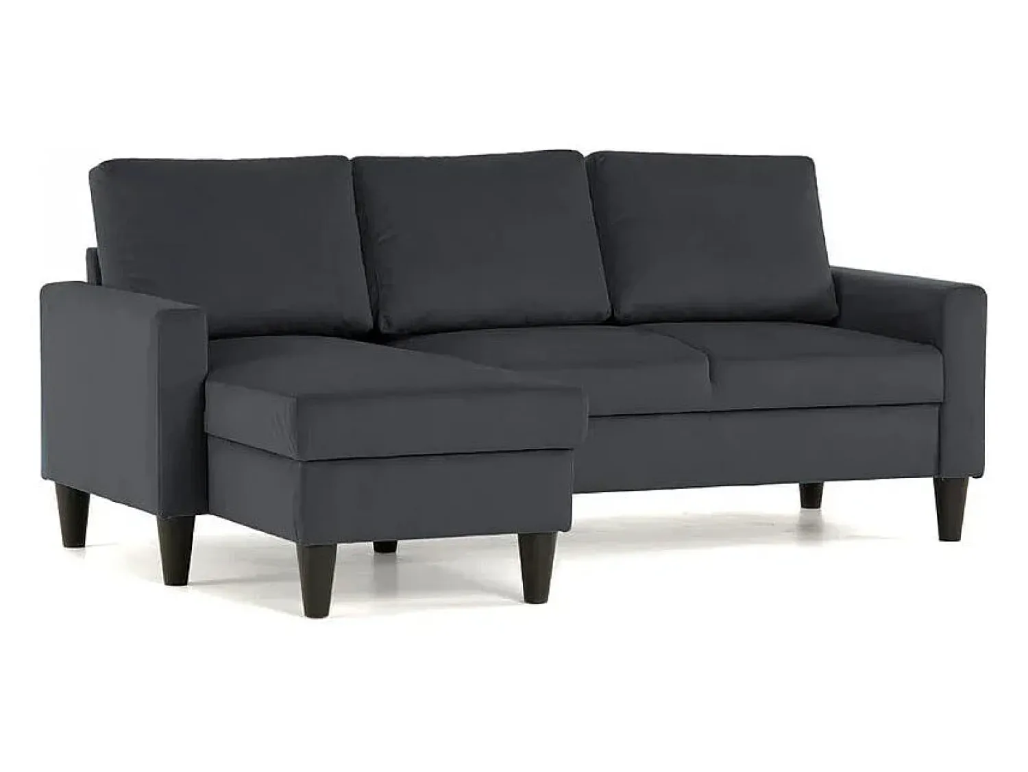Sofá| Sofá 3 lugares Cinzento Escuro avec chaise longue reversível lado direito/esquerdoche (226 x 140 x 85 cm) - FOX Cinza antracite