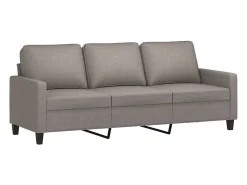 Clearance vidaxl Sofá 3 lugares com apoio de pés 180 cm tecido cinza-acastanhado Taupe