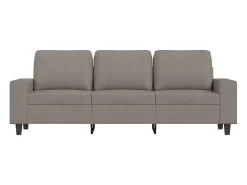 Sofá 3 lugares com apoio de pés 180 cm tecido cinza-acastanhado PT486637^ Sofá
