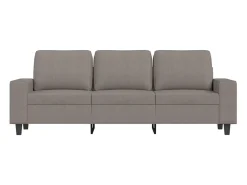Sofá 3 lugares com apoio de pés 180 cm tecido cinza-acastanhado PT486637^ Sofá