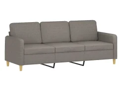 Sofá| Sofá 3 lugares com apoio de pés 180 cm tecido cinza-acastanhado PT724551 Taupe