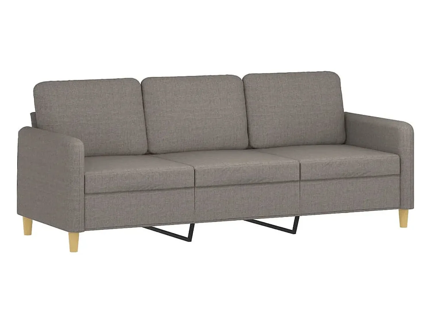 Sofá| Sofá 3 lugares com apoio de pés 180 cm tecido cinza-acastanhado PT724551 Taupe