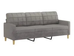 Outlet Sofá 3 lugares com apoio de pés 180 cm tecido cinza-acastanhado PT411352 Taupe