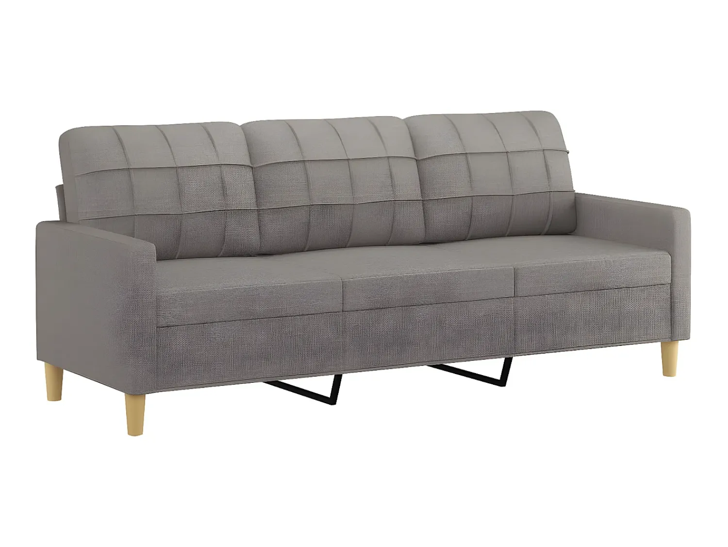 Outlet Sofá 3 lugares com apoio de pés 180 cm tecido cinza-acastanhado PT411352 Taupe