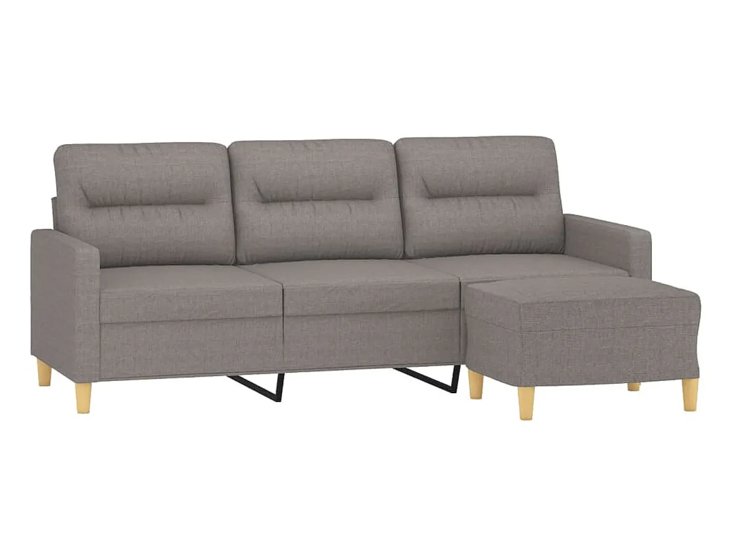 Sofá* Sofá 3 lugares com apoio de pés 180 cm tecido cinza-acastanhado PT154443 Taupe
