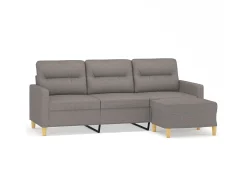 Sofá* Sofá 3 lugares com apoio de pés 180 cm tecido cinza-acastanhado PT154443 Taupe