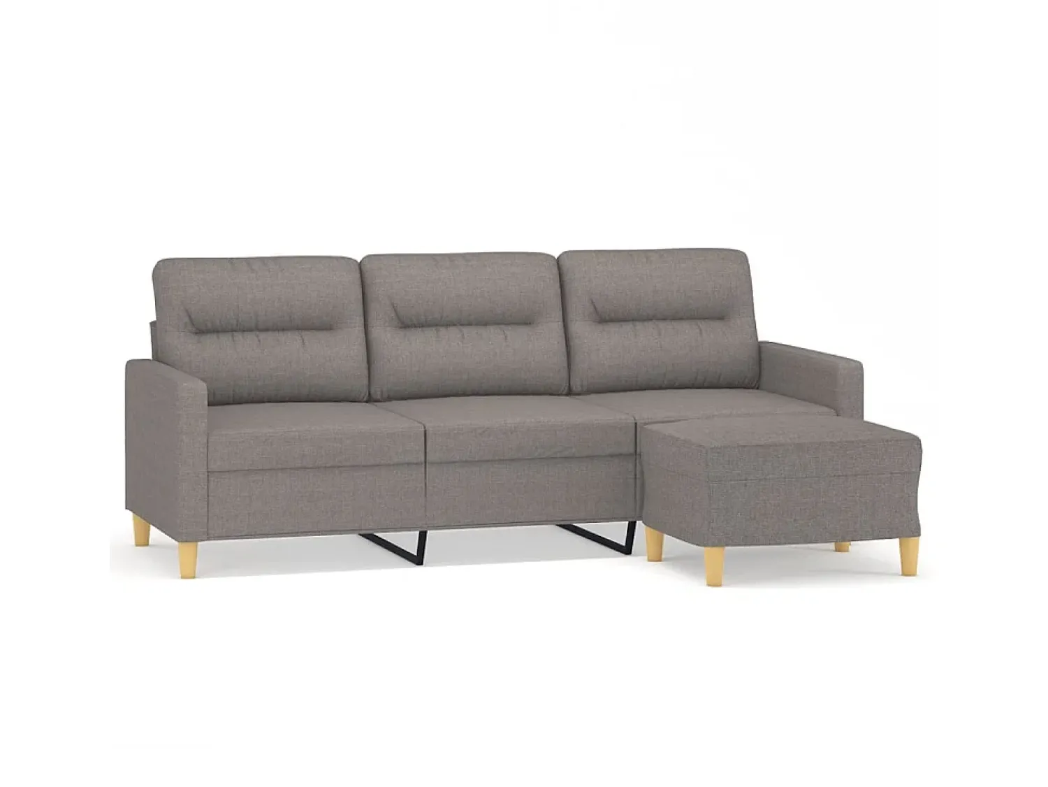 Sofá* Sofá 3 lugares com apoio de pés 180 cm tecido cinza-acastanhado PT154443 Taupe