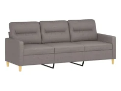 Sofá* Sofá 3 lugares com apoio de pés 180 cm tecido cinza-acastanhado PT154443 Taupe