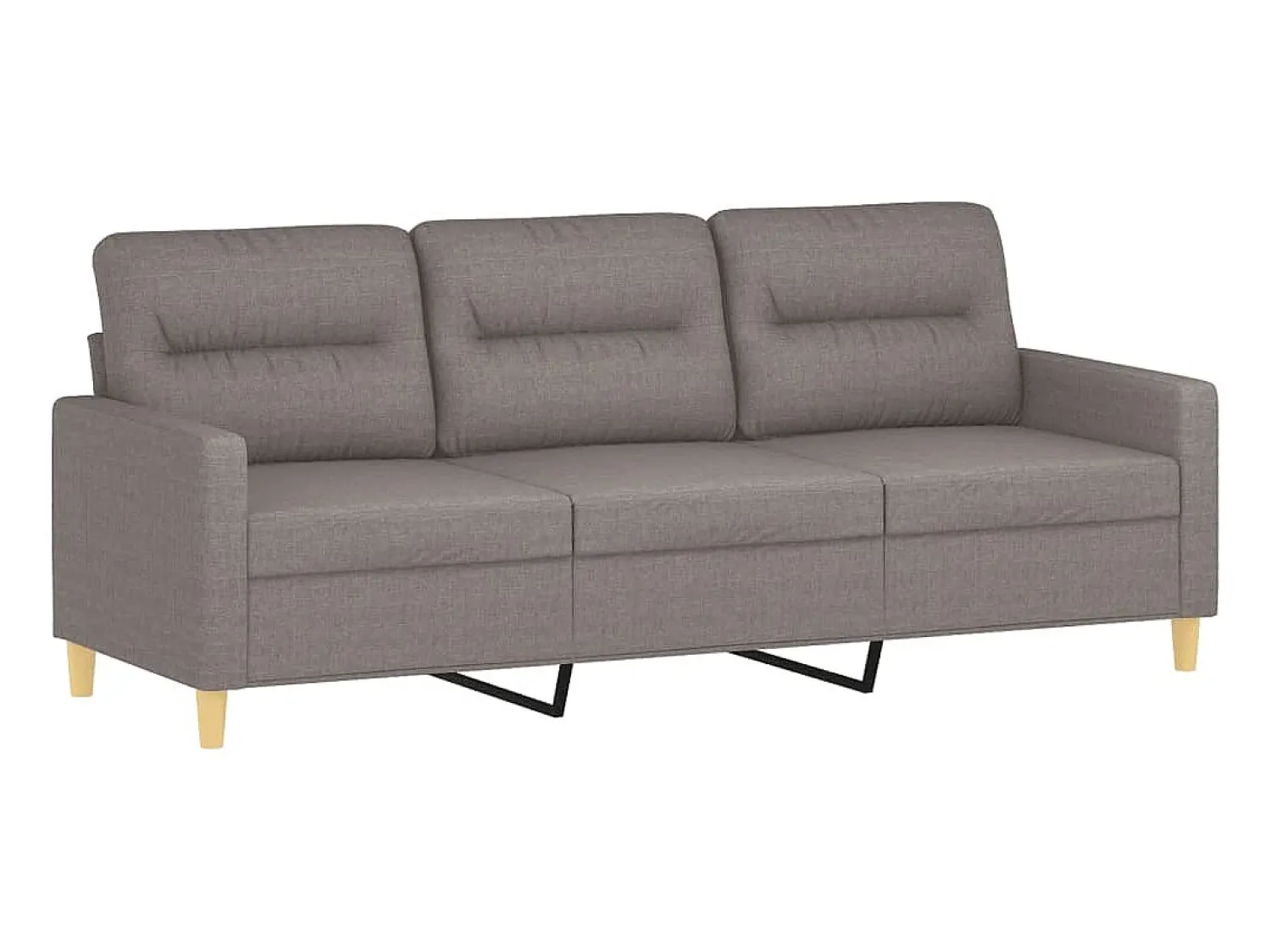 Sofá* Sofá 3 lugares com apoio de pés 180 cm tecido cinza-acastanhado PT154443 Taupe