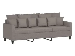 Hot Sofá 3 lugares com apoio de pés 180 cm tecido cinza-acastanhado PT374069 Taupe