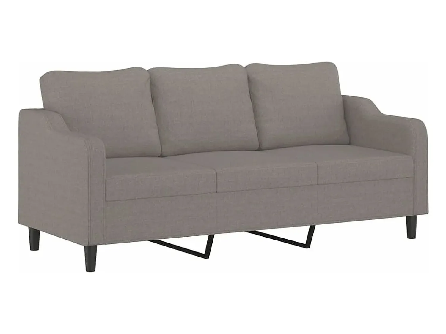 Sofá* Sofá 3 lugares com apoio de pés 180 cm tecido cinza-acastanhado PT819535 Taupe