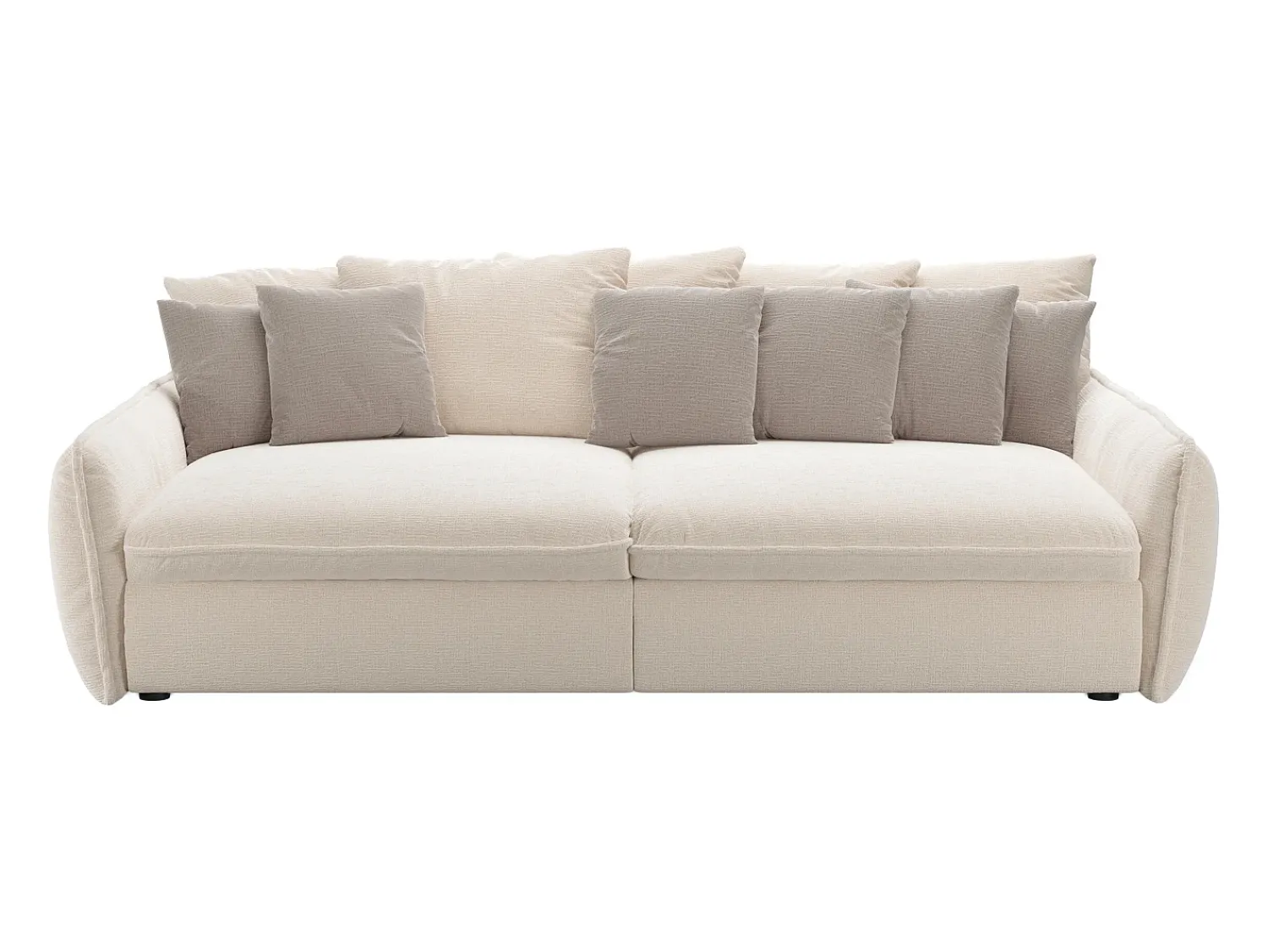 Sofá*Maison Céphy Sofá 4 lugares com conforto e assento profundo em tecido chenille GIANOLA da Bege