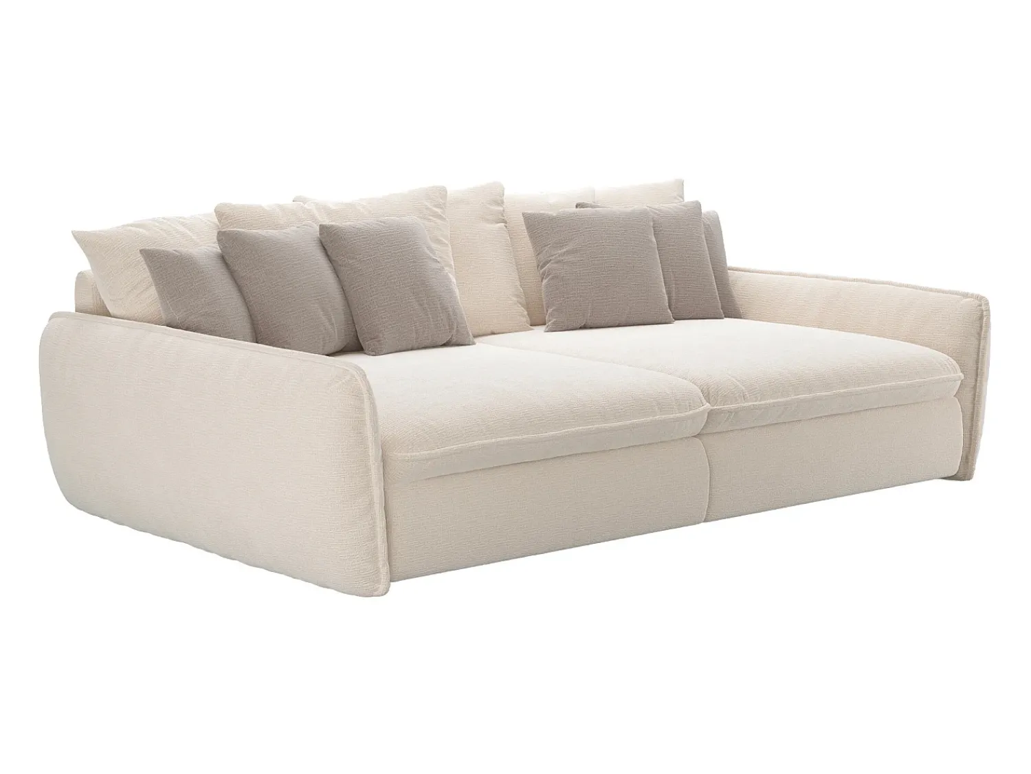Sofá*Maison Céphy Sofá 4 lugares com conforto e assento profundo em tecido chenille GIANOLA da Bege