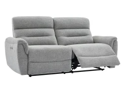 Vente-unique Sofá 3 lugares com relaxamento elétrico em tecido cinzeto texturizado BREVIO^ Sofá
