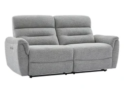 Vente-unique Sofá 3 lugares com relaxamento elétrico em tecido cinzeto texturizado BREVIO^ Sofá